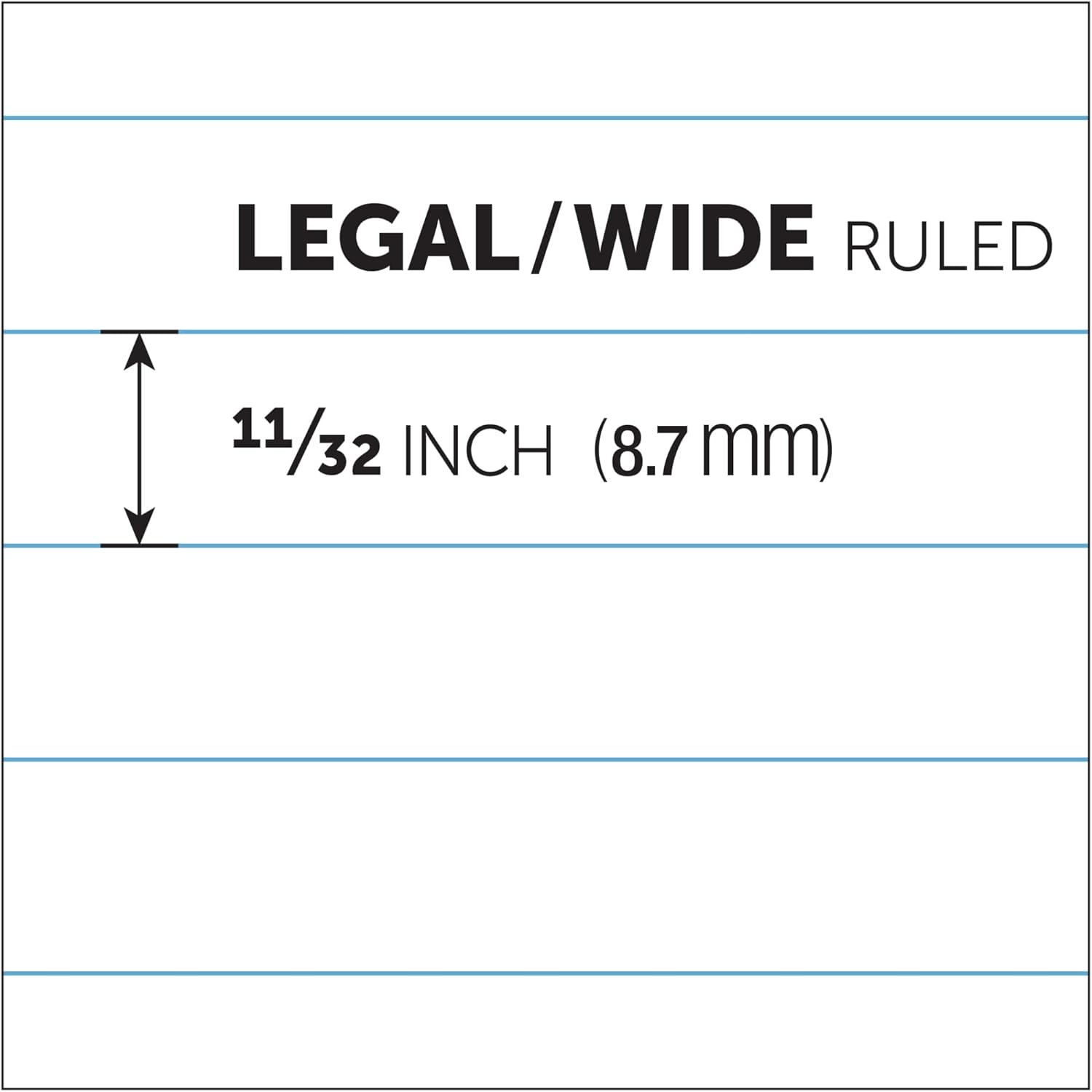 Office Depot Brand Writing Pads, 8-1/2in x 11-3/4in, Legal/Wide Ruled, 50 Sheets, White, Pack Of 12 Pads