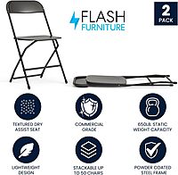 Flash Furniture Hercules Series Commercial-Grade Plastic Folding Chair - 650LB Weight Capacity