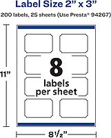 Avery Durable Waterproof Rectangle Scalloped Labels, Sure Feed Technology, 2 x 3