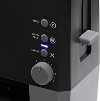 West Bend QuikServe Toaster, 2-Slice Wide-Slot Slide-Through Bread Toaster with Bagel and Gluten-Free Settings