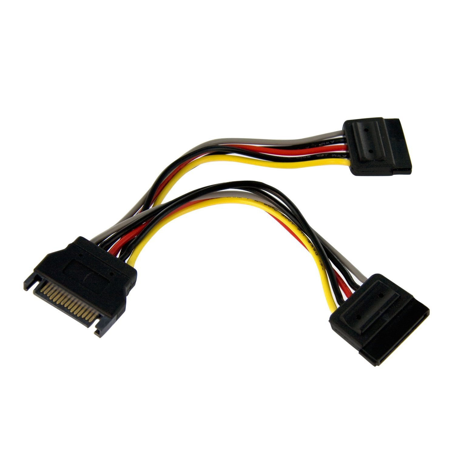 StarTech.com 6in SATA Power Y Splitter Cable Adapter - Power splitter - 15 pin SATA power (M) - 15 pin SATA power (F)