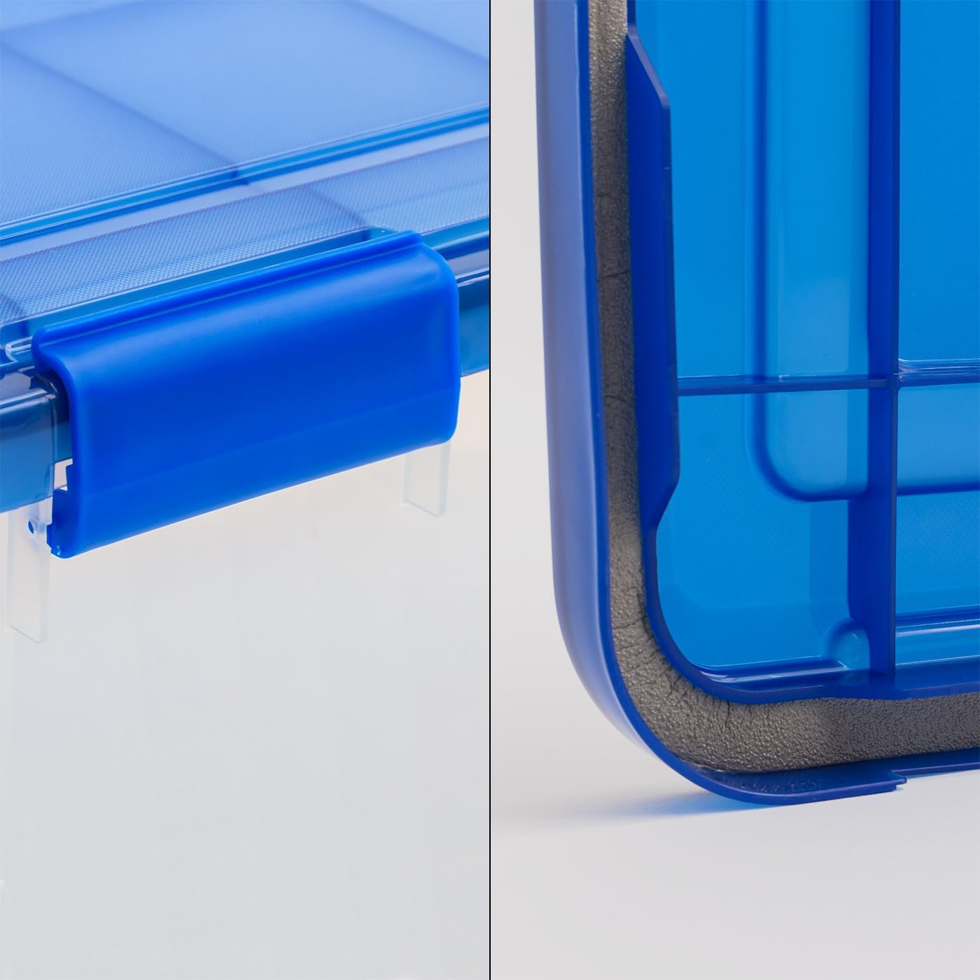IRIS USA 4Pack 46.6qt WEATHERPRO Airtight Plastic Storage Bin with Lid and Seal and Secure Latching Buckles