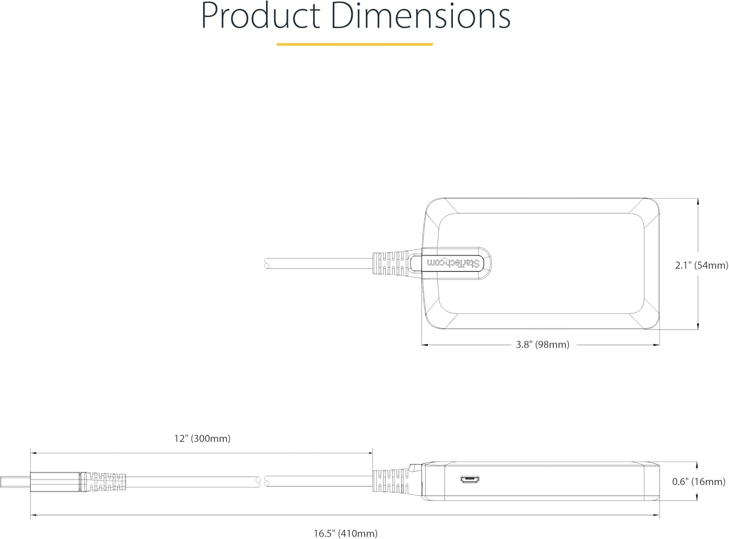 StarTech.com 3-Port USB Hub with Ethernet - 3X USB-A Ports - Gigabit Ethernet (RJ-45) - USB 3.0 5Gbps - Bus-Powered