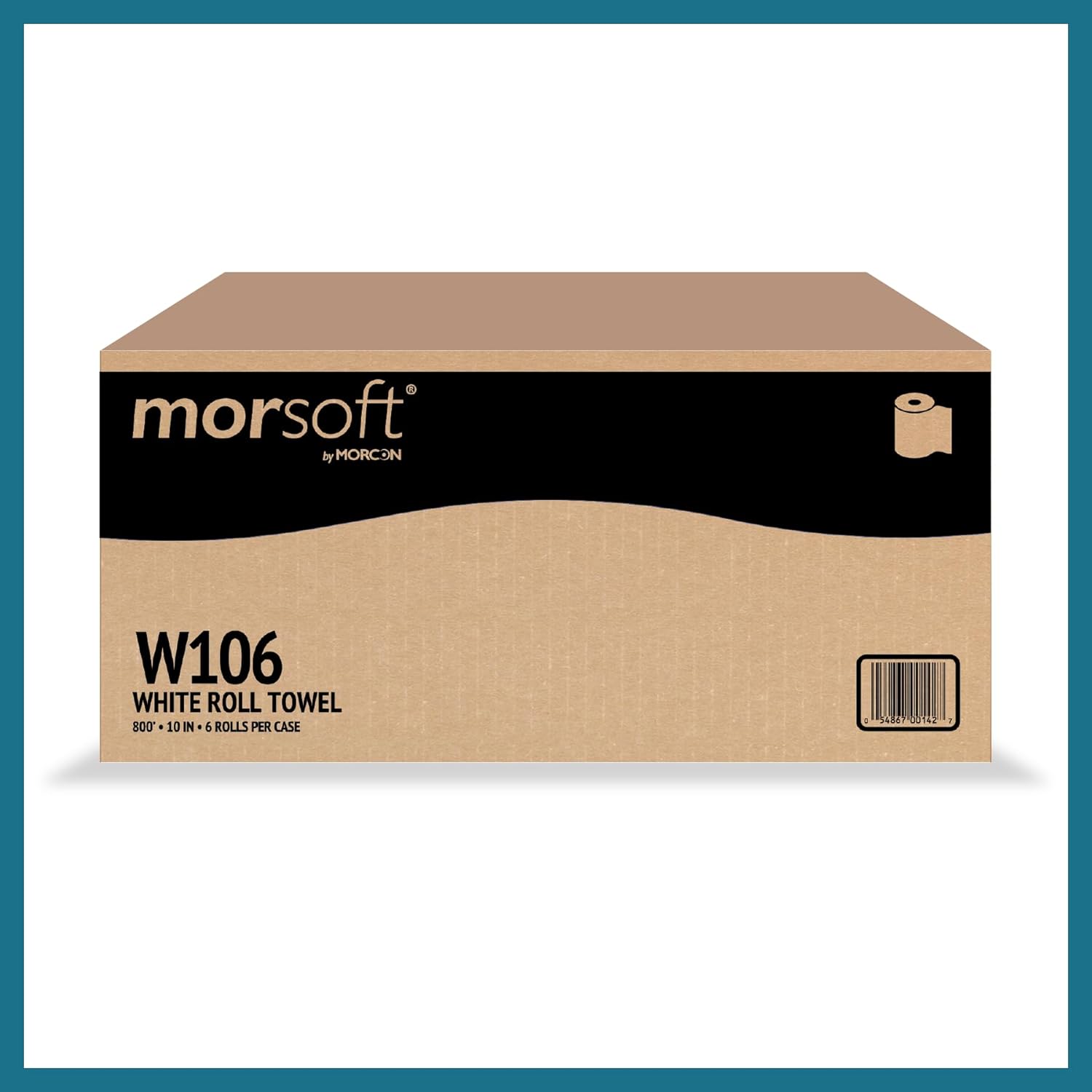 Morsoft by Morcon W106 Paper Towel Dispenser Refill, 10 Inch Roll, White, 100% Recycled Fiber, 10 x 800ft, 6 Rolls