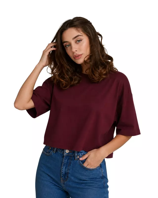 Oversized Cropped Basic T-Shirt