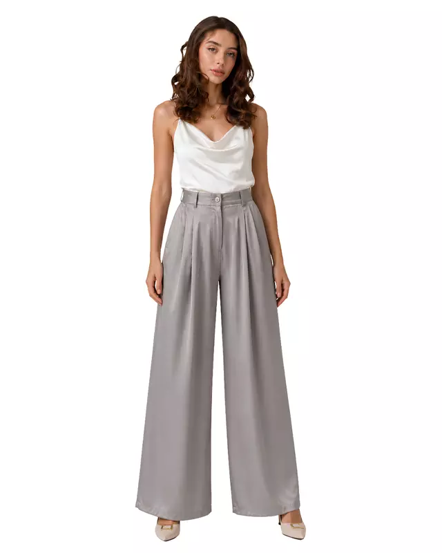 High-Waisted Wide-Leg Tailored Pants