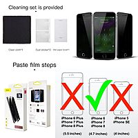 Baseus 0.23mm Privacy Curved Glass Screen Protector iPhone 6, 7 & 8 (2PCS)W