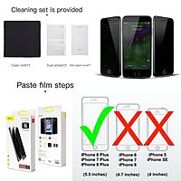 Baseus 0.23mm Privacy Curved Glass Screen Protector iPhone 6P,7P,8P (2PCS)W
