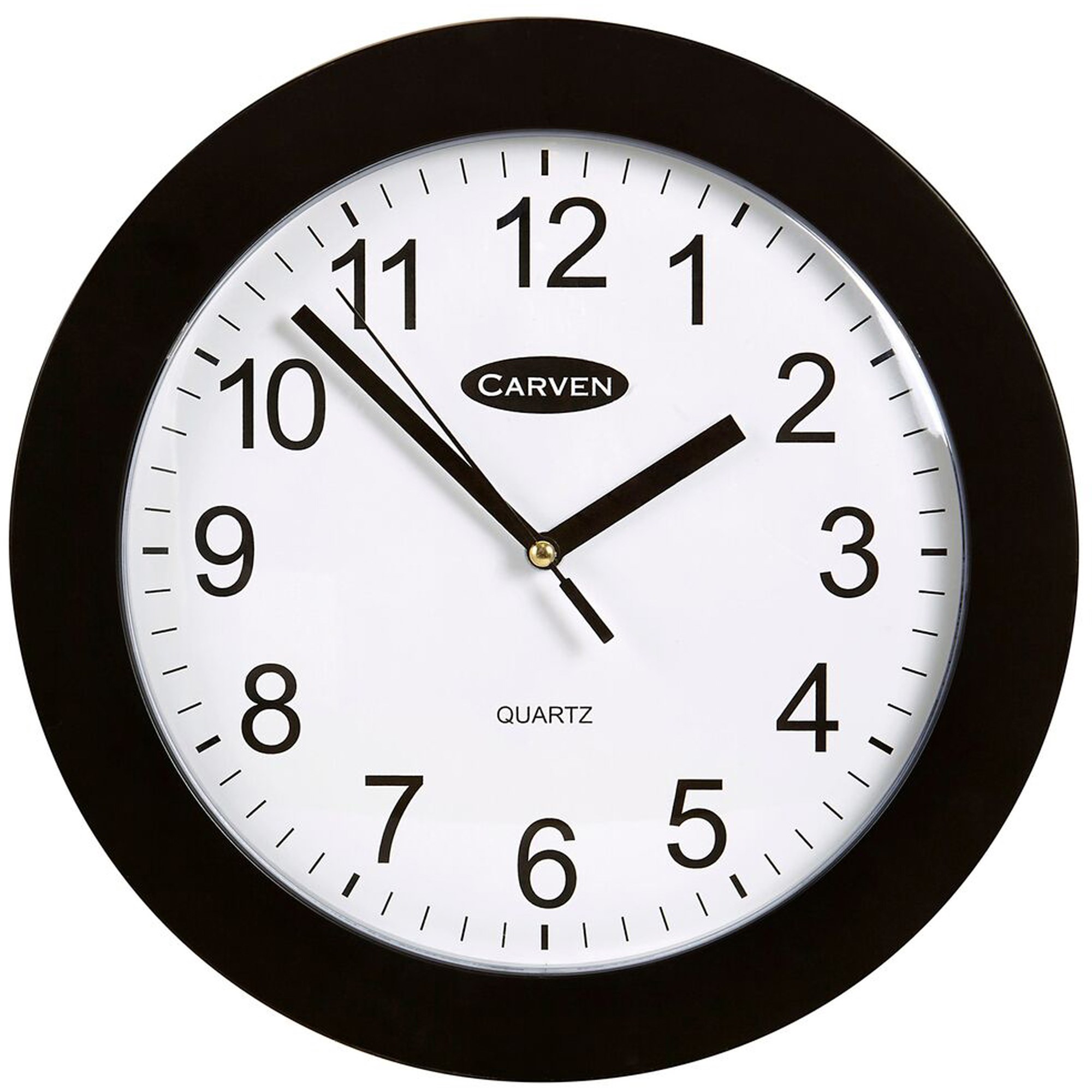 Carven Wall Clock 25cm Diameter Black Frame