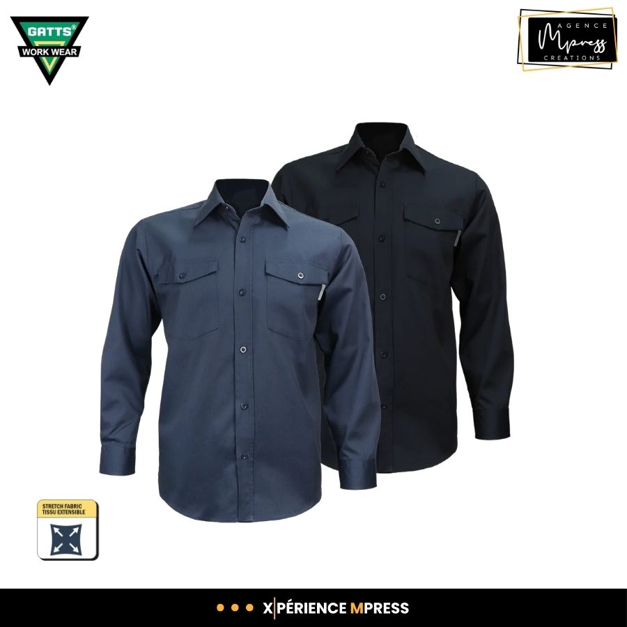Chemise de travail extensible à manches longues Chemise de travail extensible à manches longues