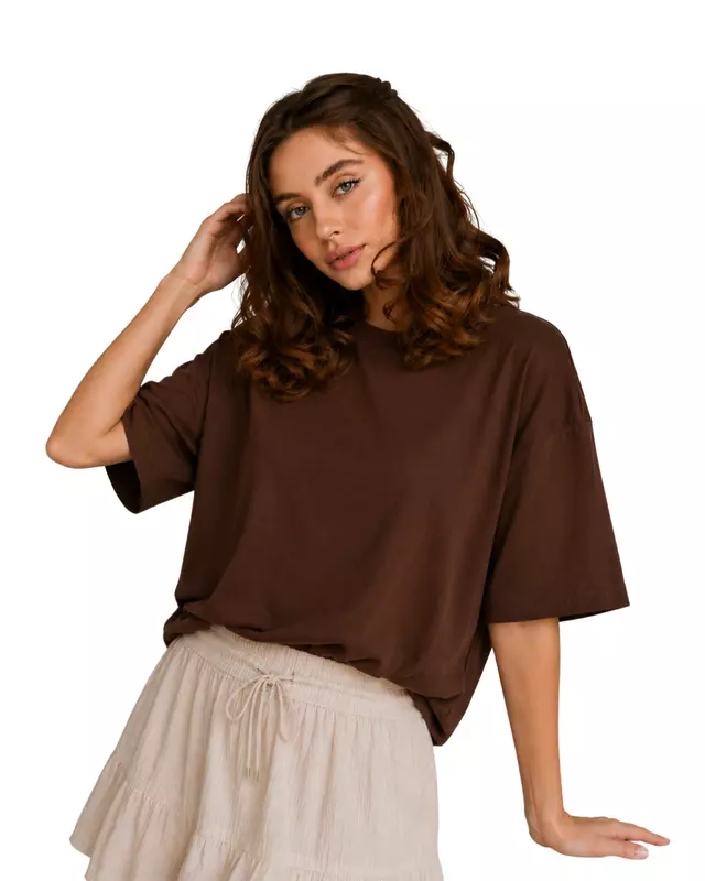 Oversized Cropped Basic T-Shirt