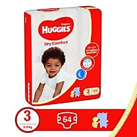 Huggies Jumbo  Dry Comfort Diapers (Size 3) 5-9Kgs 64’S