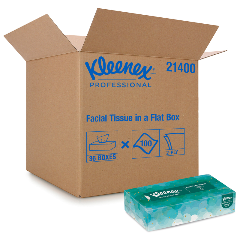 Kimberly Clark Kleenex Facial Tissue White 8.3" x 7.8" Flat Box 36 / 100 cs