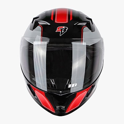 STEELBIRD SBA-21 ISS AIR CARBON GLOSSY BLACK/RED C/V (L)