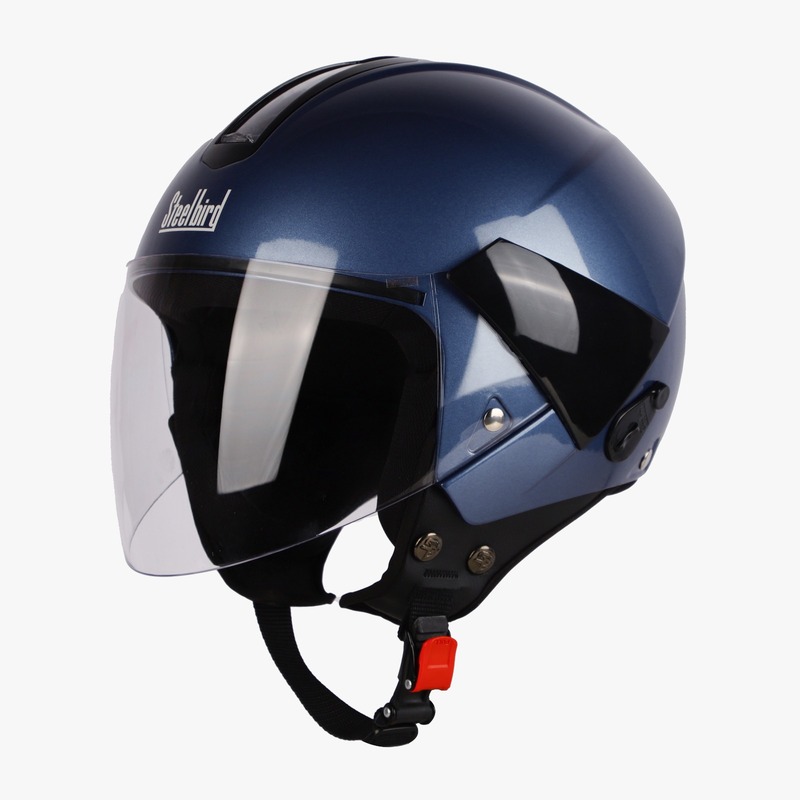 STEELBIRD SBH-5 TRIPLE NINE GLOSSY HONDA BLUE C/V 580 MM