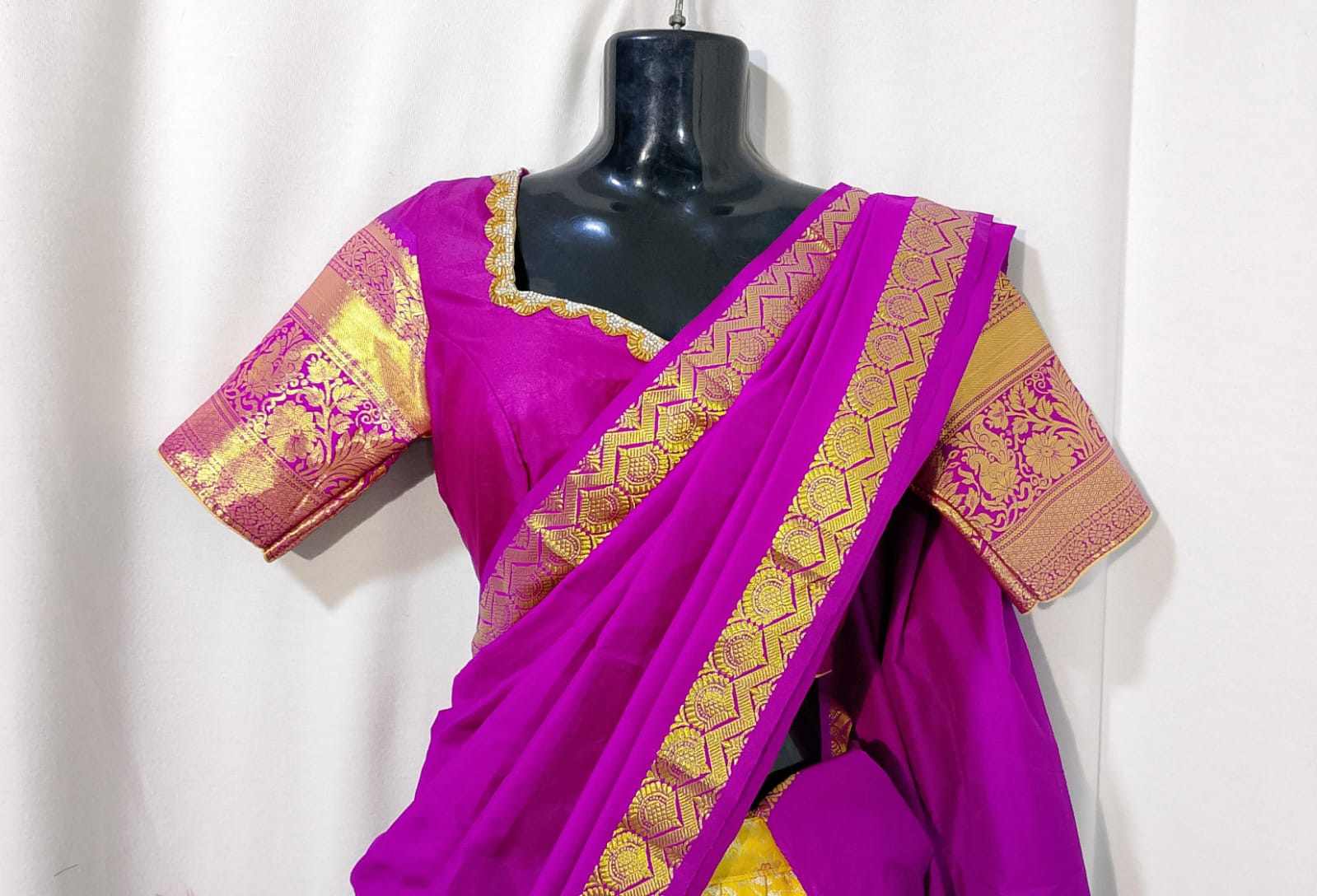 c063: Ready To Ship Beautiful Kanchipuram Silk Lehenga Set