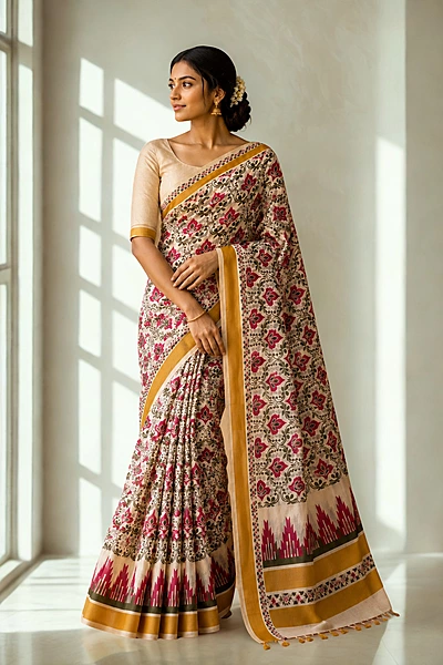 Kerala printing pink floral