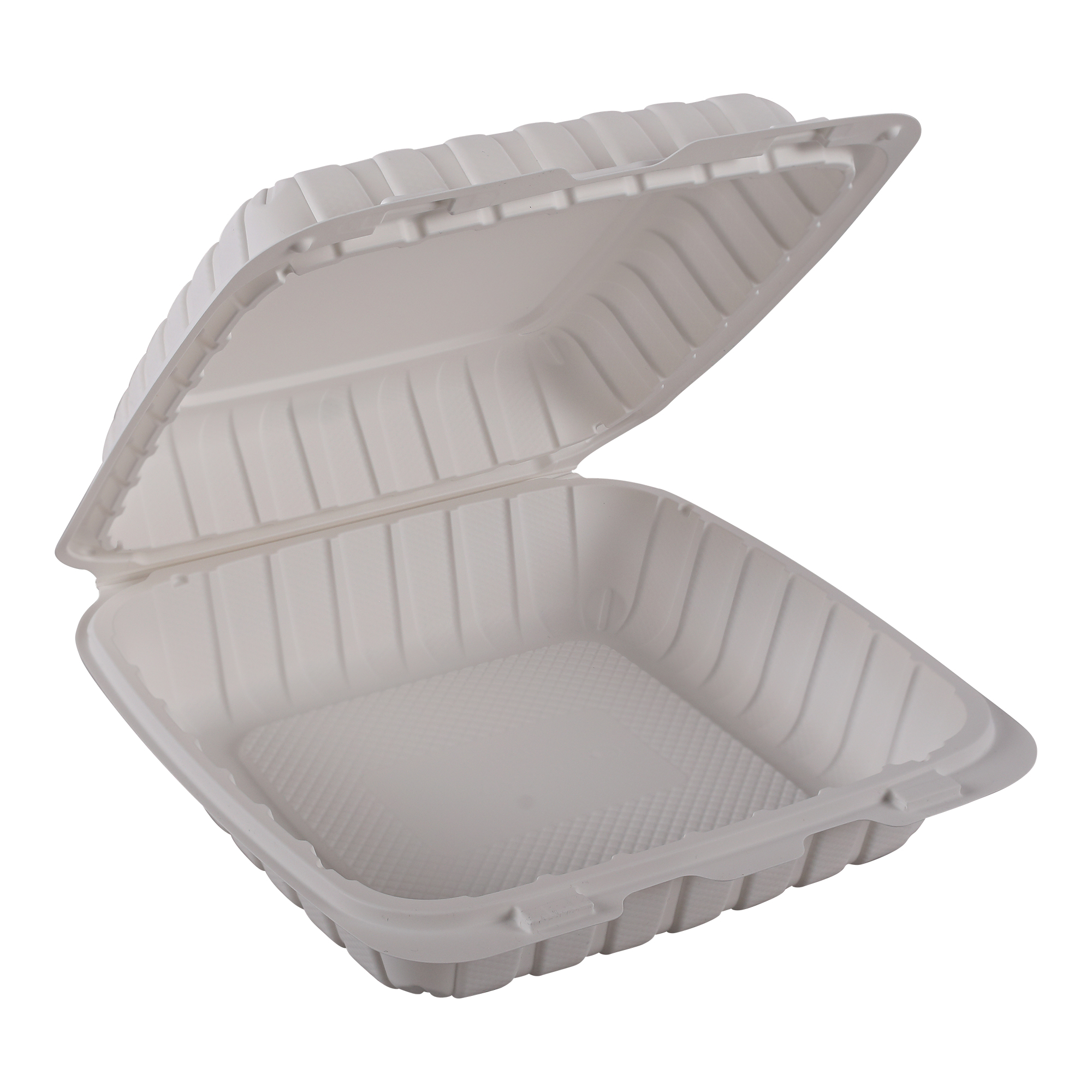 Empress Earth Hinged Container Mineral Filled PP 9" x 9" x 3" Natural 1 Compartment 6 / 25 cs
