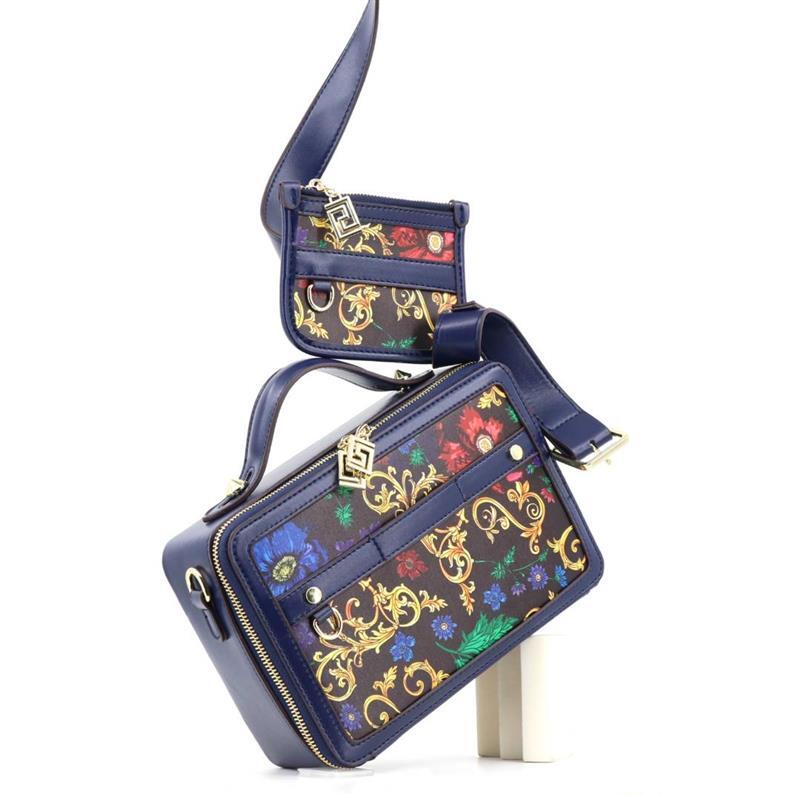 PRINTED SQUARE SLUNG BAG ORCHID VINE