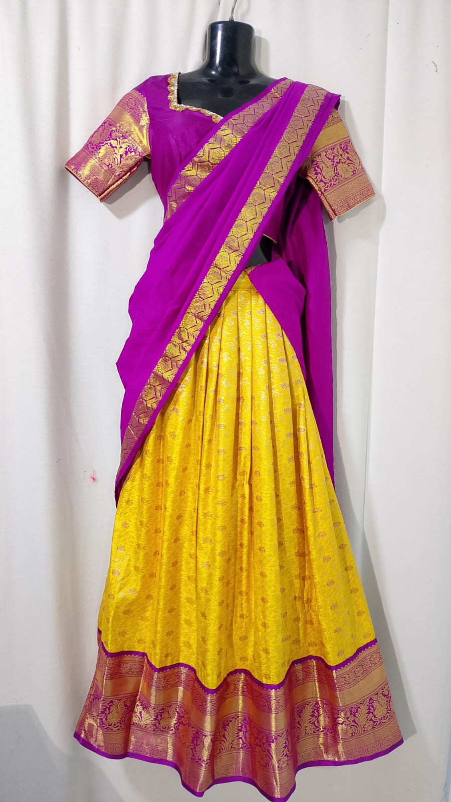 c063: Ready To Ship Beautiful Kanchipuram Silk Lehenga Set