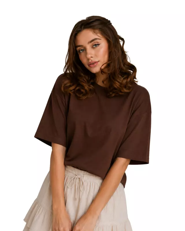 Oversized Cropped Basic T-Shirt