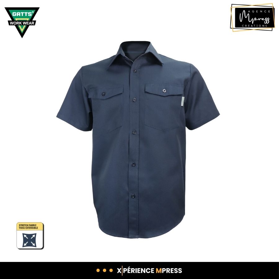 Chemise de travail extensible à manches courtes
