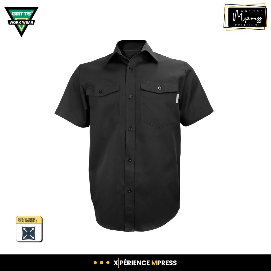 Chemise de travail extensible à manches courtes