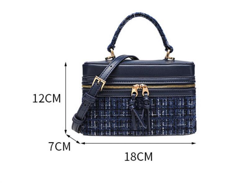 ZARA MINI SQUARE BOX BAG BLUE