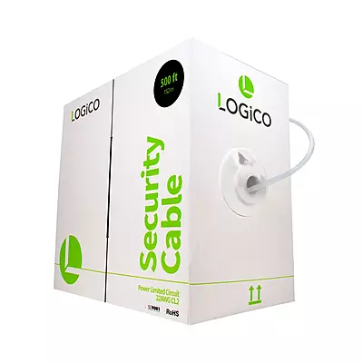 SECURITY CABLE 22/6 CCA STRANDED SHIELDED 500FT WHITE