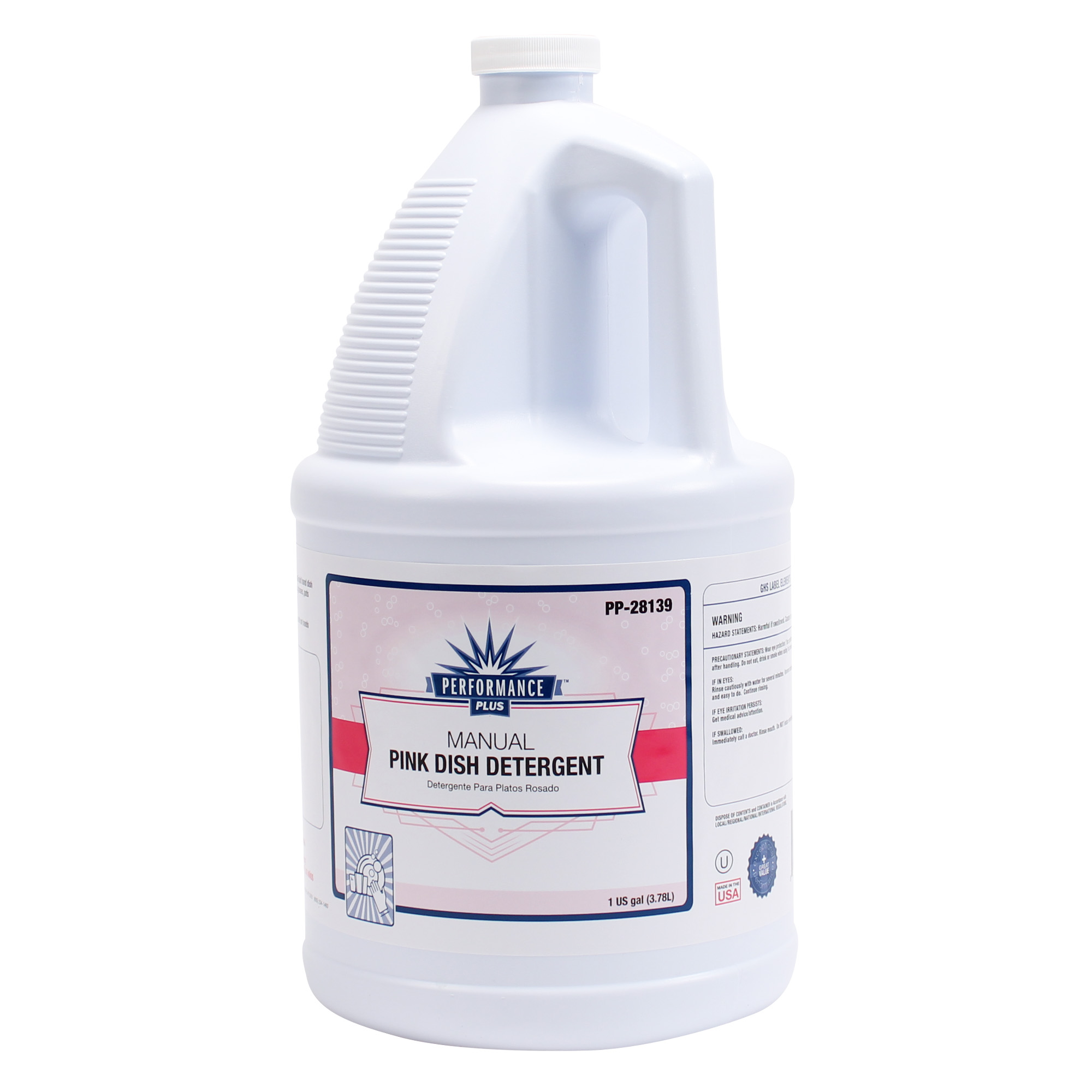 Performance Plus Pink Dish Detergent Manual 1 Gallon 4 / cs
