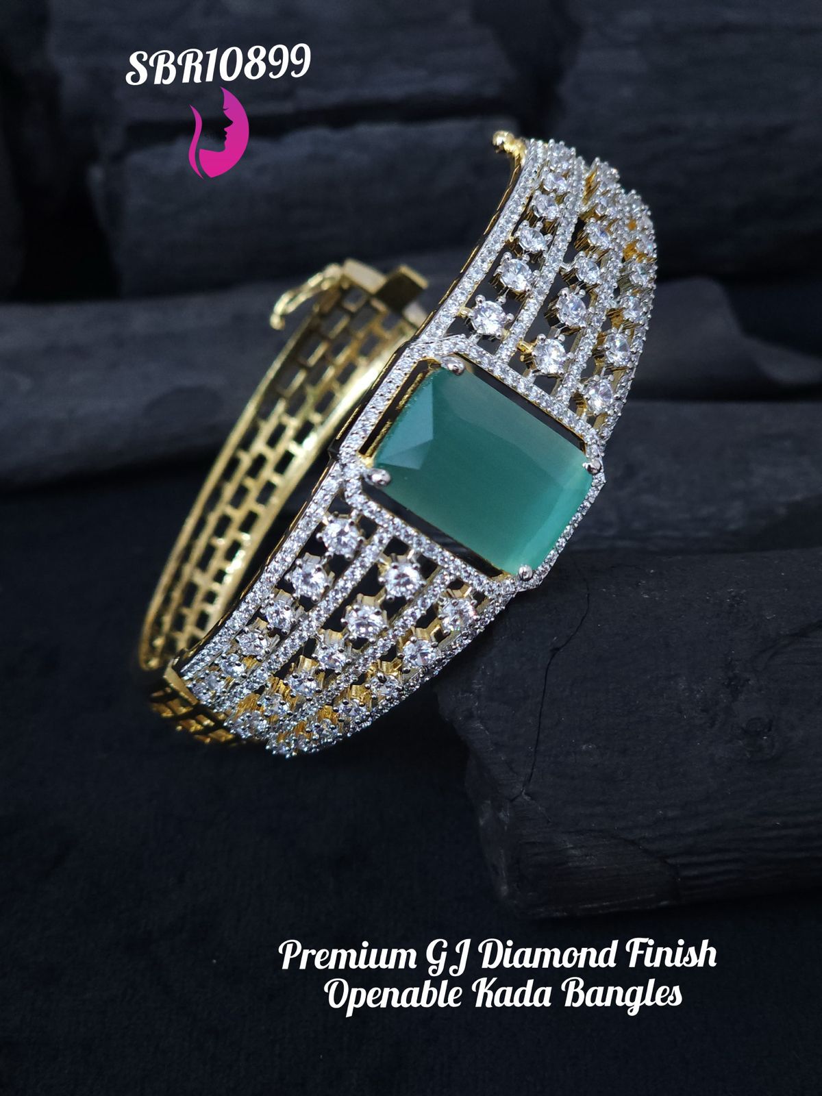 V1006: Beautiful Premium GJ Diamond Finish Openable Kada Bangles