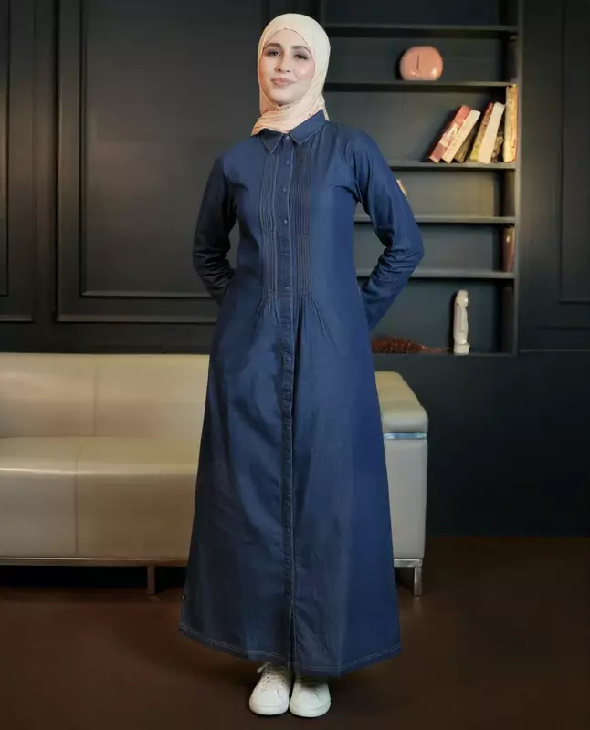 SIGNATURE STYLE BLUE DENIM SHIRT ABAYA
