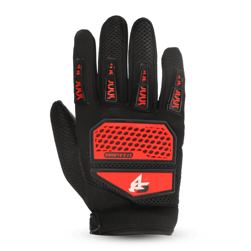 STEELBIRD GLOVES F/F RIDING PRO RED (L)