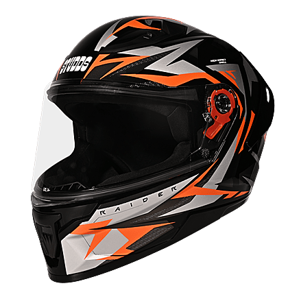 STUDDS RAIDER SUPER WITH SPOILER D1 BLACK N10 ORANGE C/V (M)