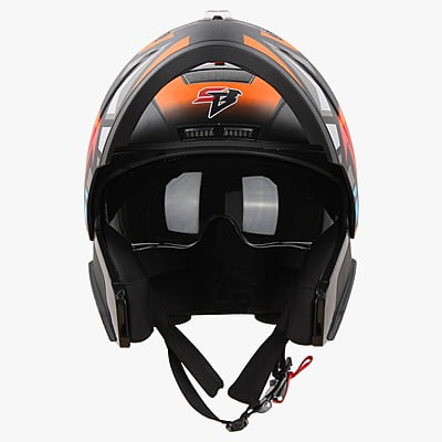 STEELBIRD SBA-7 ISS BIRDIE GLOSSY BLACK/ORANGE C/V (M)