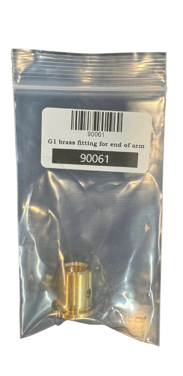 GYS 090061 — Brass End Fitting for G9 Spot Welding Arm, White Puck GYS 090061 — Brass End Fitting for G9 Spot Welding Arm, White Puck