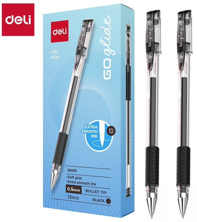 DELI 6600S GEL PEN 0.5MM - BLACK
