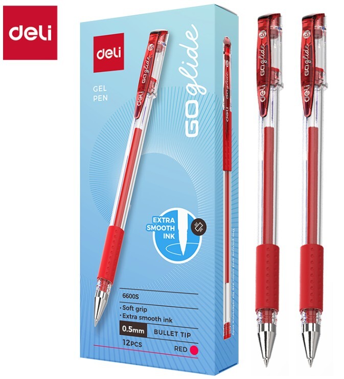 DELI 6600S GEL PEN 0.5MM - RED