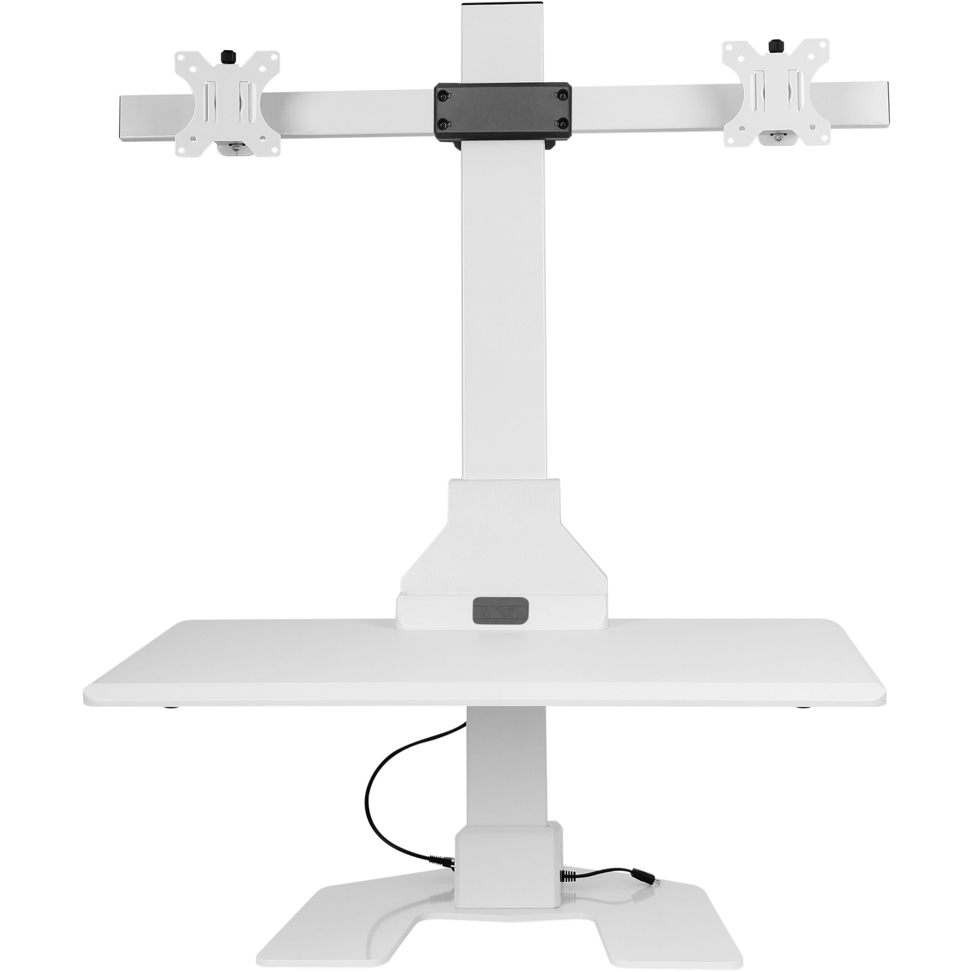 Ergovida Electric Desktop Sit-Stand Dual Monitor Riser White