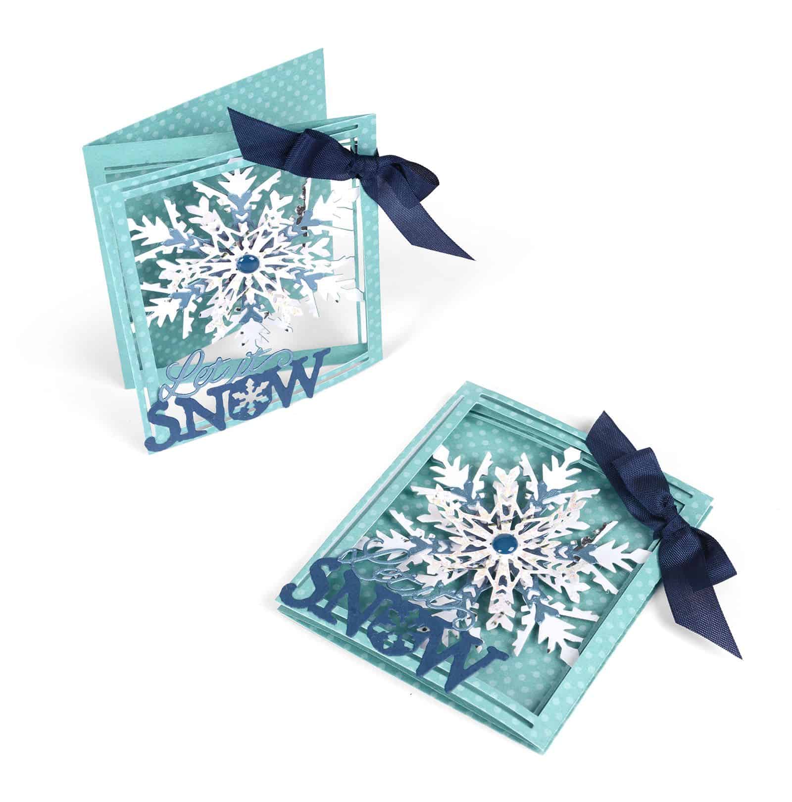 Biglietto a Tre con Fiocco di Neve by Sizzix Big Shot Biglietto a Tre con Fiocco di Neve by Sizzix Big Shot