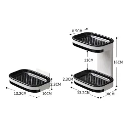 2 Layers Soap Rack Soap Holder with Vertical and Horizontal Alignment