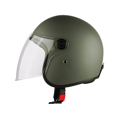 STEELBIRD SBH-56 VINTAGE MATT BATTLE GREEN C/V 600 MM (LONG VISOR)