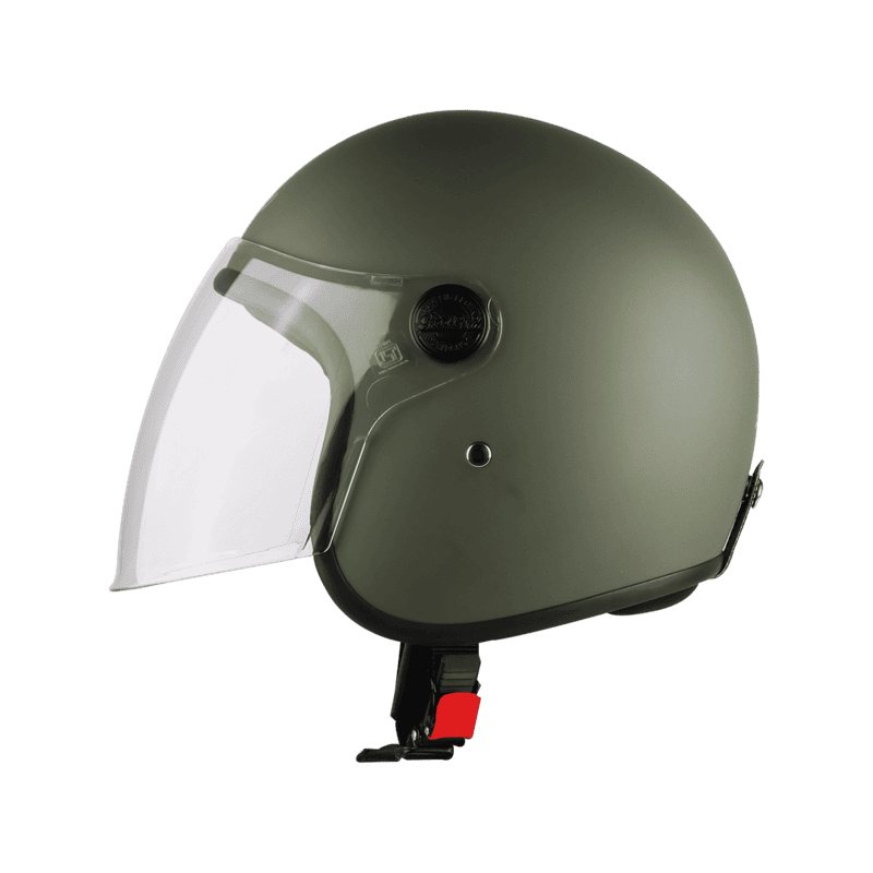 STEELBIRD SBH-56 VINTAGE MATT BATTLE GREEN C/V 600 MM (LONG VISOR)