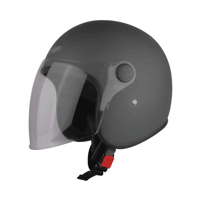 STEELBIRD SBH-56 VINTAGE MATT H.GREY C/V 600 MM (LONG VISOR)