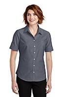 L659  CAMISA OXFORD DAMA MC PORT AUTHORITY SUPERPRO