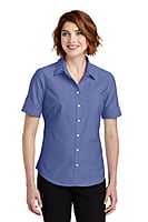 L659  CAMISA OXFORD DAMA MC PORT AUTHORITY SUPERPRO