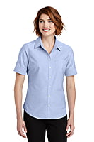 L659  CAMISA OXFORD DAMA MC PORT AUTHORITY SUPERPRO