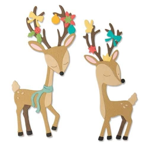 Cerbiatti di Natale - Fustella Sizzix per Carta 10 pezzi