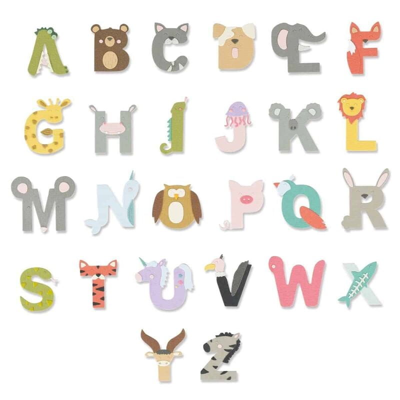 Alfabeto di Animali - Set di fustelle Thinlits Sizzix