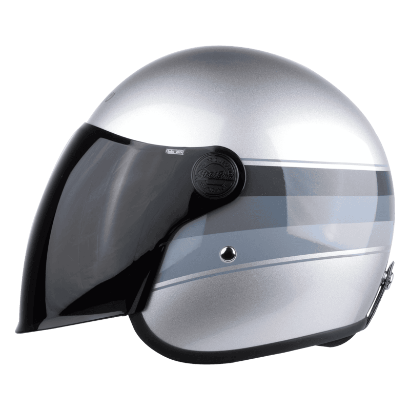 STEELBIRD SBH-56 VINTAGE S1 MATT SILVER/GREY C/V 580 MM (LONG VISOR)